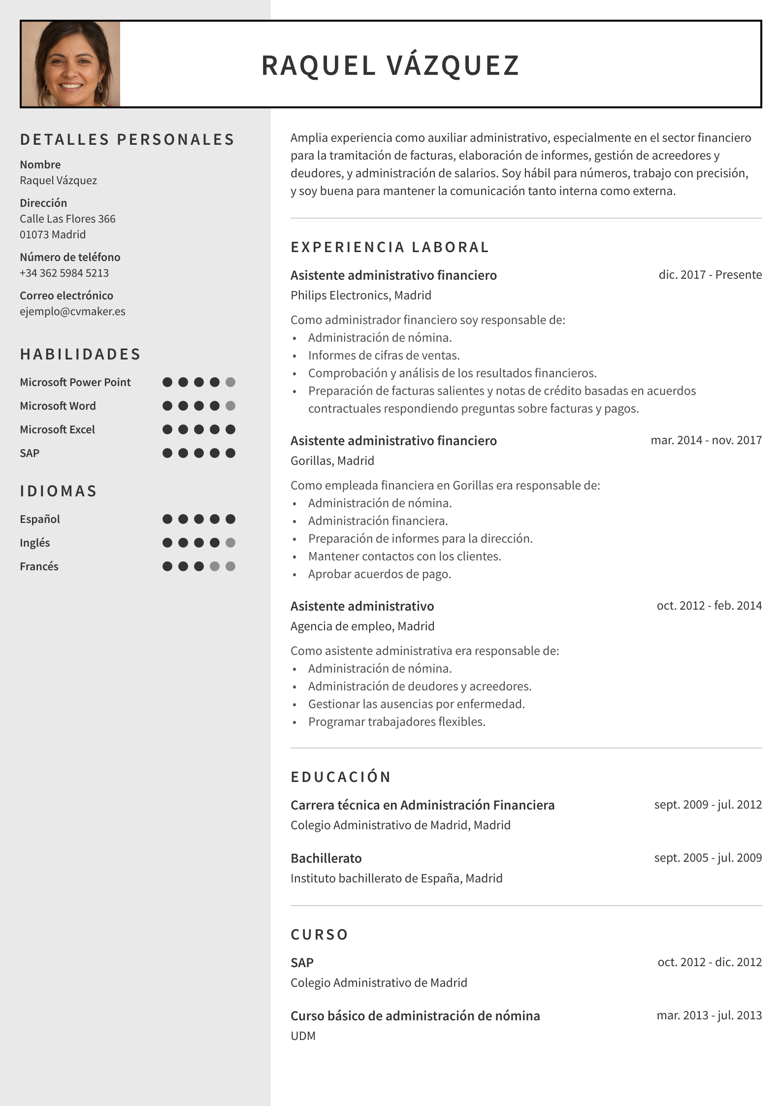 Modelos De Curriculum Vitae En España Plantillas de Currículum para un CV profesional - CVMaker.es