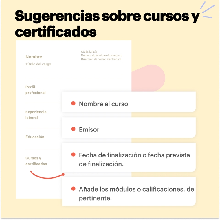 Cursos y certificados para CV de director de proyectos