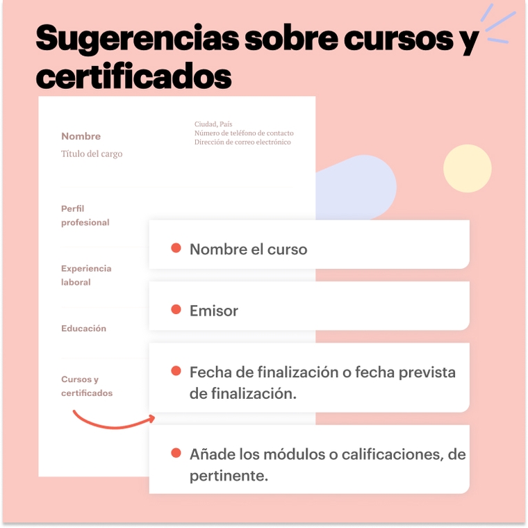 Cursos y certificados Currículum de Niñera Cursos y certificados Currículum de Niñera